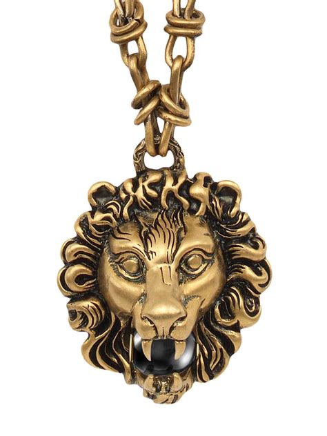 lion head gucci necklace|Gucci lion necklace for sale.